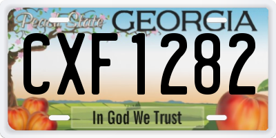 GA license plate CXF1282