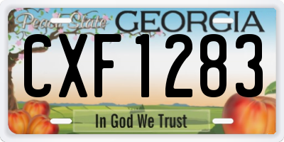 GA license plate CXF1283