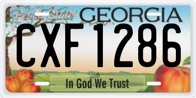 GA license plate CXF1286