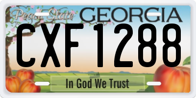 GA license plate CXF1288