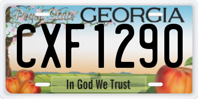 GA license plate CXF1290