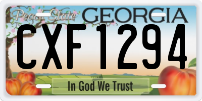 GA license plate CXF1294