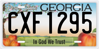 GA license plate CXF1295