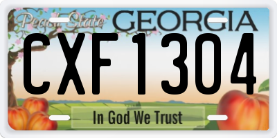 GA license plate CXF1304