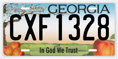 GA license plate CXF1328