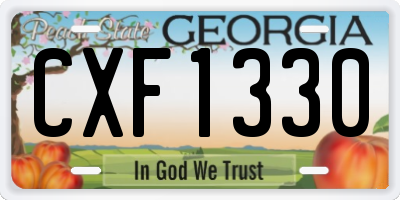 GA license plate CXF1330