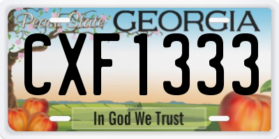 GA license plate CXF1333