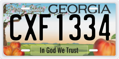 GA license plate CXF1334