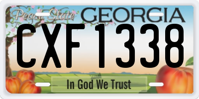 GA license plate CXF1338