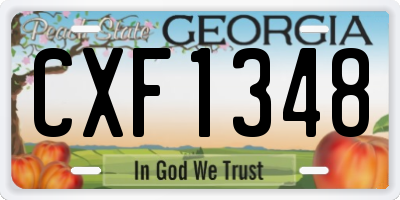 GA license plate CXF1348