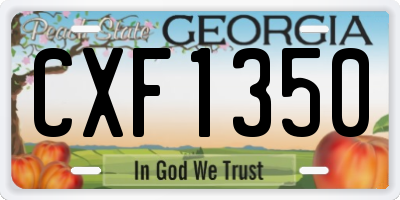 GA license plate CXF1350