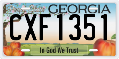 GA license plate CXF1351