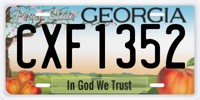 GA license plate CXF1352