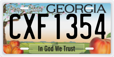GA license plate CXF1354