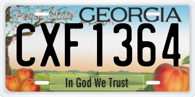 GA license plate CXF1364