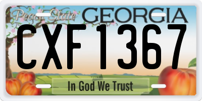 GA license plate CXF1367