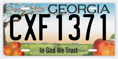 GA license plate CXF1371