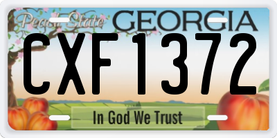 GA license plate CXF1372