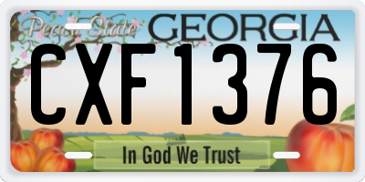 GA license plate CXF1376