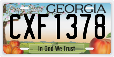 GA license plate CXF1378