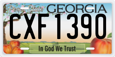 GA license plate CXF1390