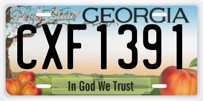 GA license plate CXF1391