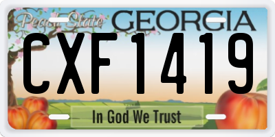 GA license plate CXF1419
