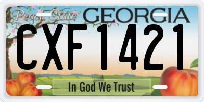 GA license plate CXF1421