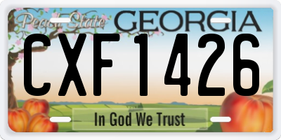 GA license plate CXF1426