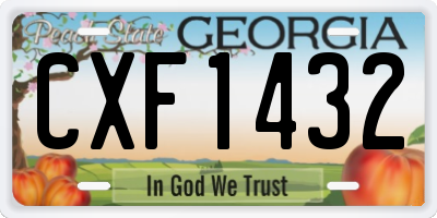 GA license plate CXF1432