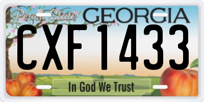 GA license plate CXF1433