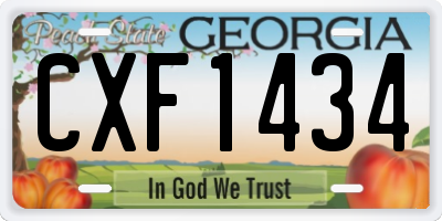 GA license plate CXF1434