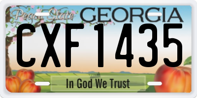 GA license plate CXF1435