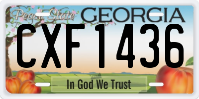 GA license plate CXF1436