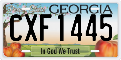 GA license plate CXF1445