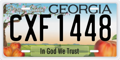 GA license plate CXF1448