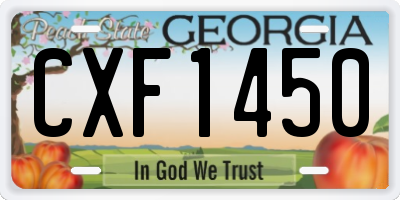 GA license plate CXF1450
