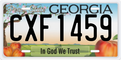 GA license plate CXF1459