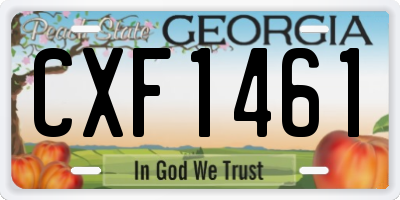 GA license plate CXF1461