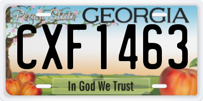GA license plate CXF1463