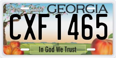 GA license plate CXF1465
