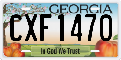 GA license plate CXF1470