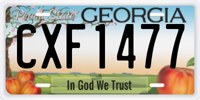 GA license plate CXF1477
