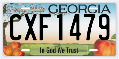 GA license plate CXF1479