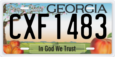 GA license plate CXF1483