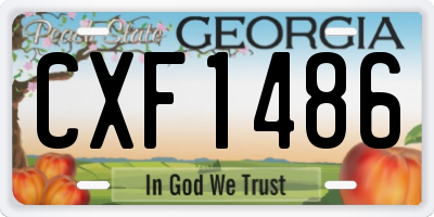 GA license plate CXF1486