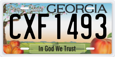 GA license plate CXF1493