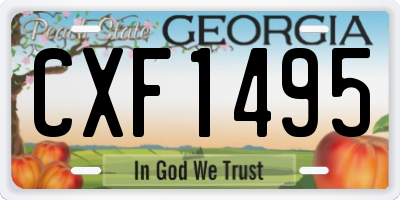GA license plate CXF1495
