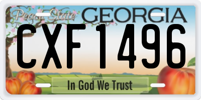 GA license plate CXF1496