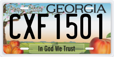 GA license plate CXF1501
